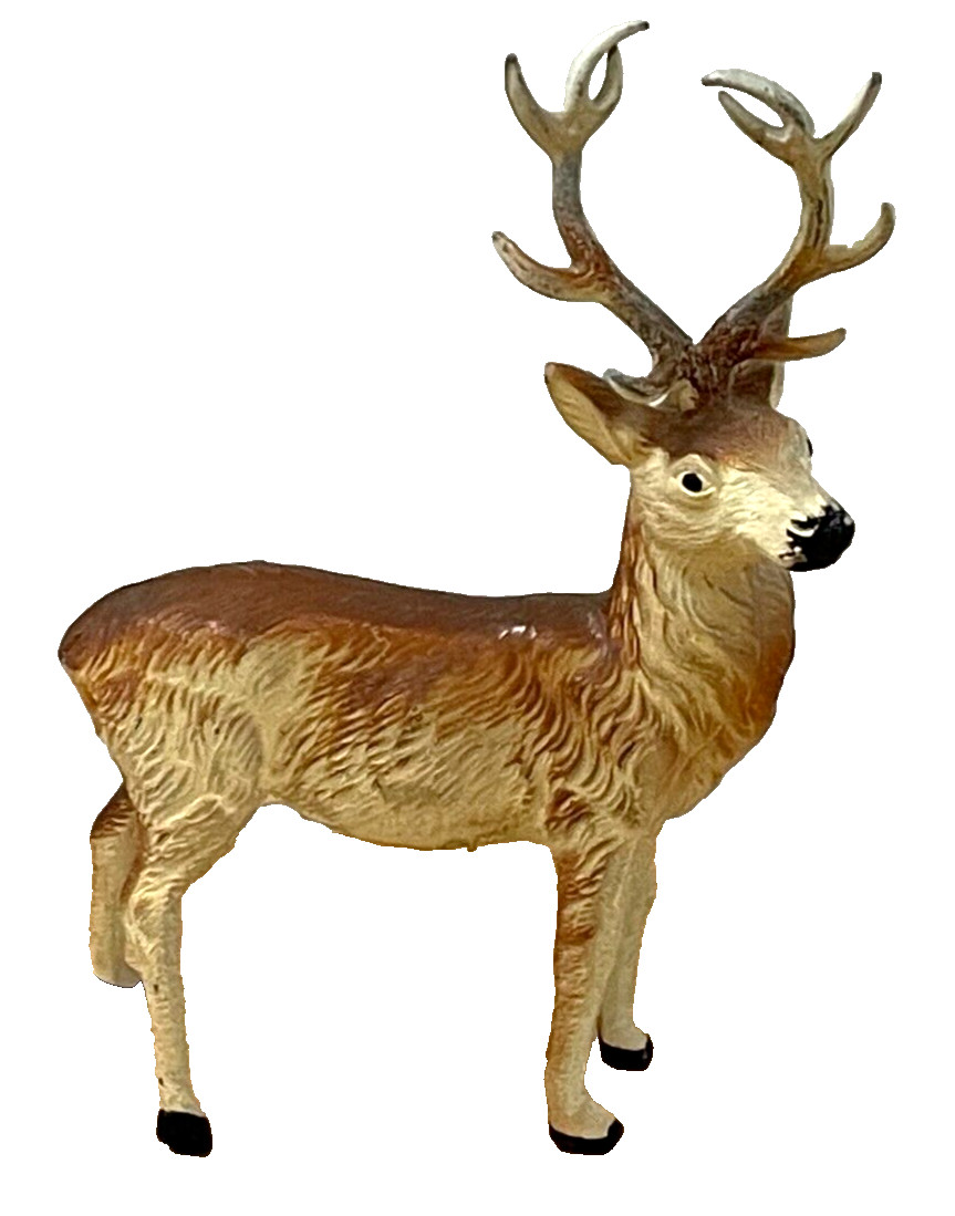 Deer Stag Buck Reindeer Figure Animal Toy Aluminum Diecast! 3″ x 4″