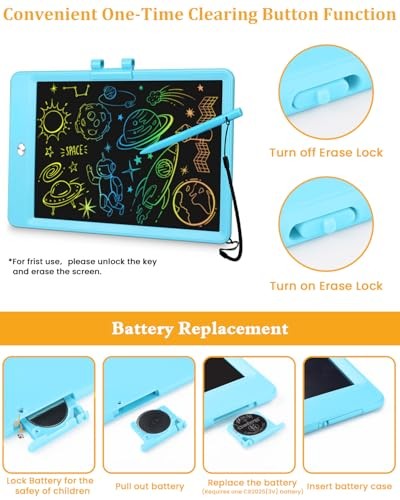 SplashNSpray Writing Tablet, 2pack LCD Drawing Tablet for Kids, Colorful