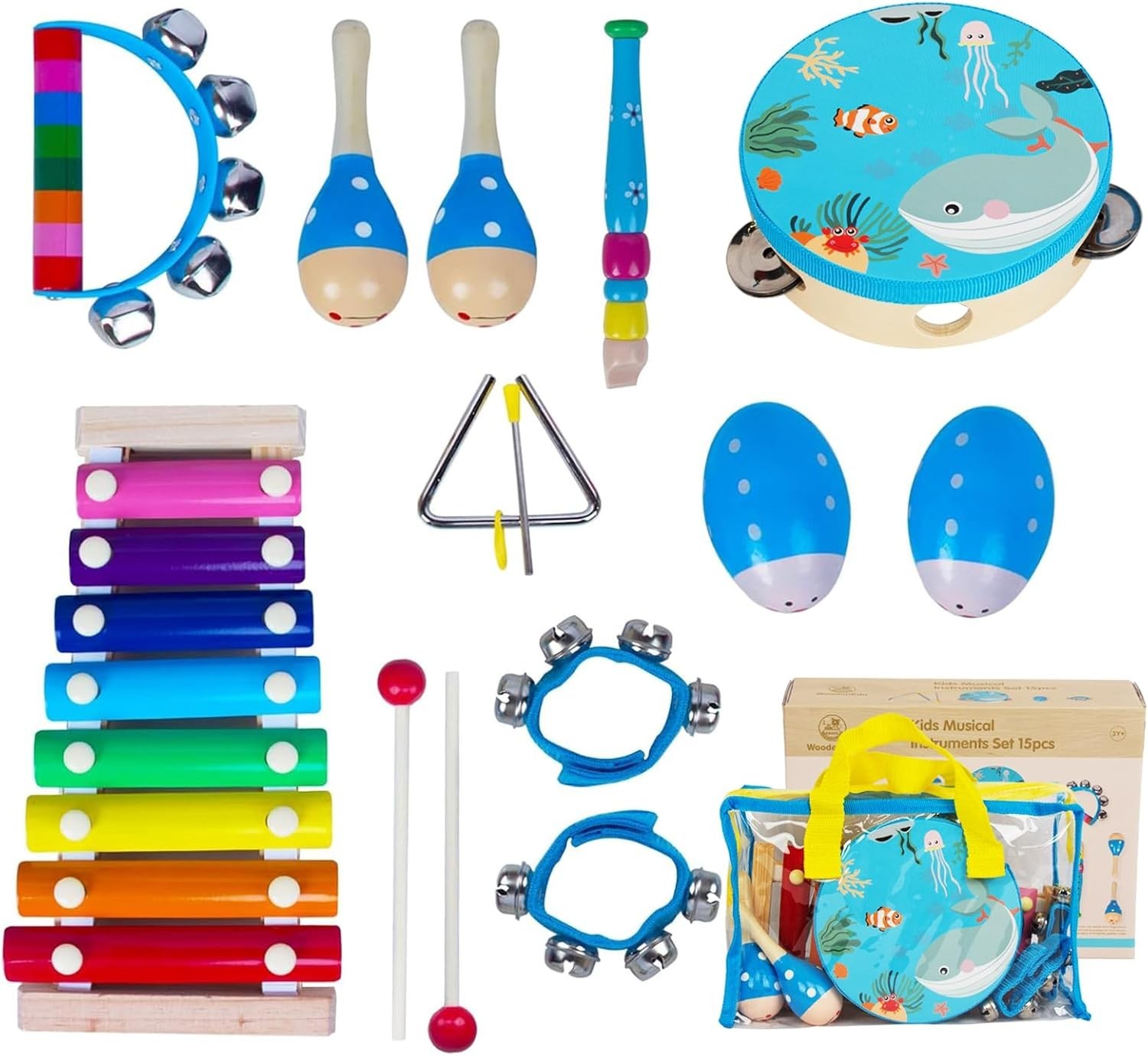 Montessori Wooden Percussion Instruments Set for Toddlers – Educational Fun!