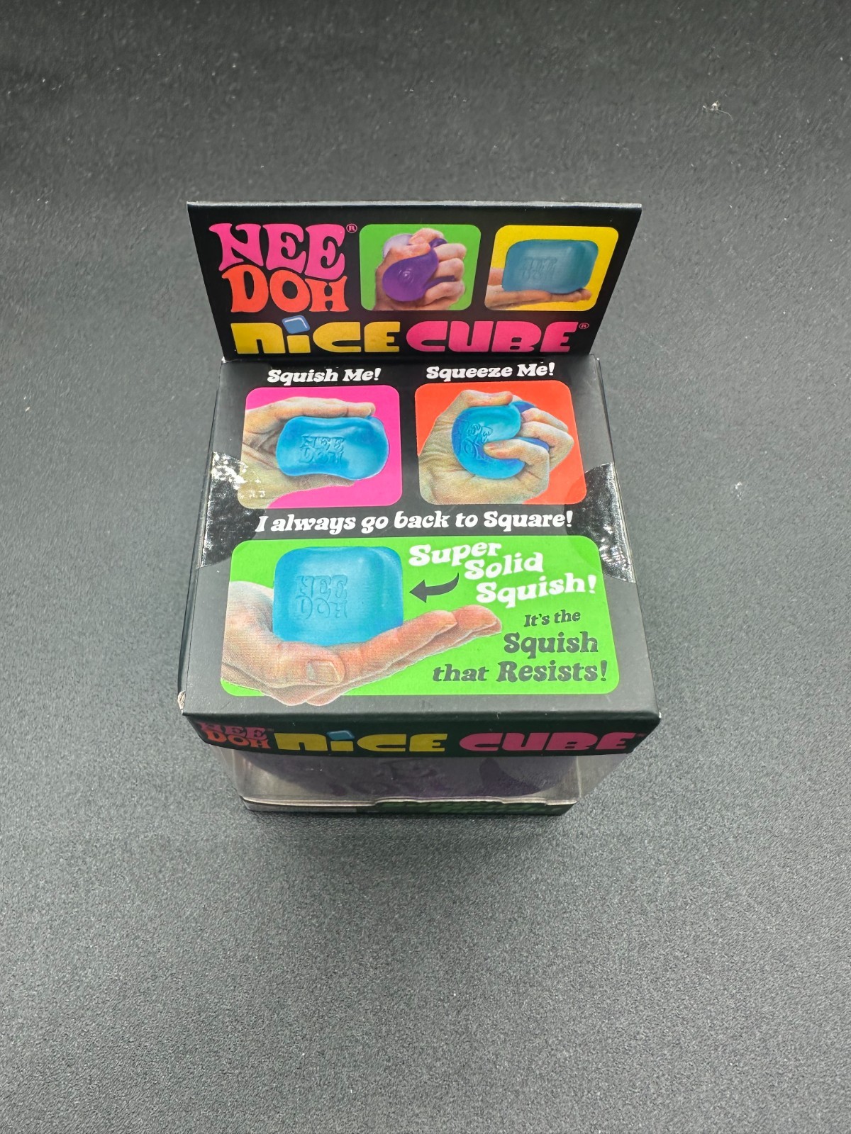 Original Nee Doh Nice Cube – Super Solid Squish! (Blue) – Factory Sealed Needoh