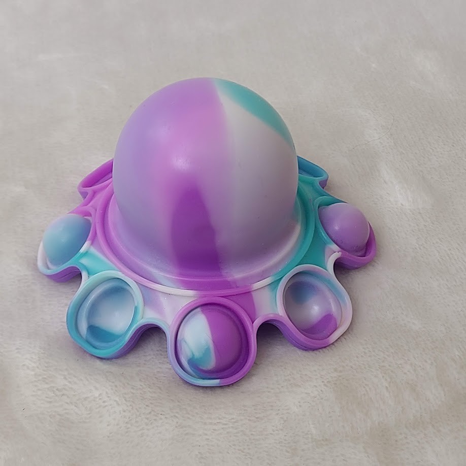 Octopus Push Pop Bubble Fidget Sensory Toy Reversible Blue Purple