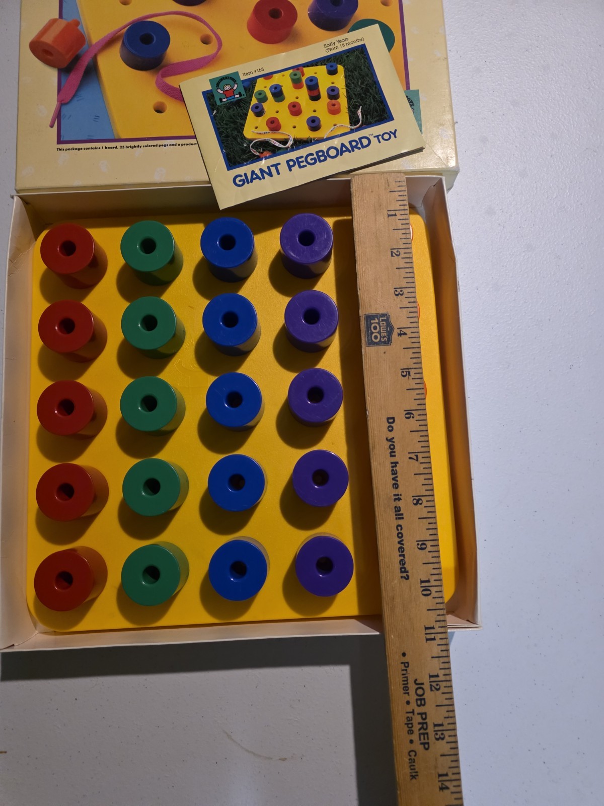 VTG 1988 Giant Pegboard Discovery Toys Colorful Learning Fine Motor COMPLETE