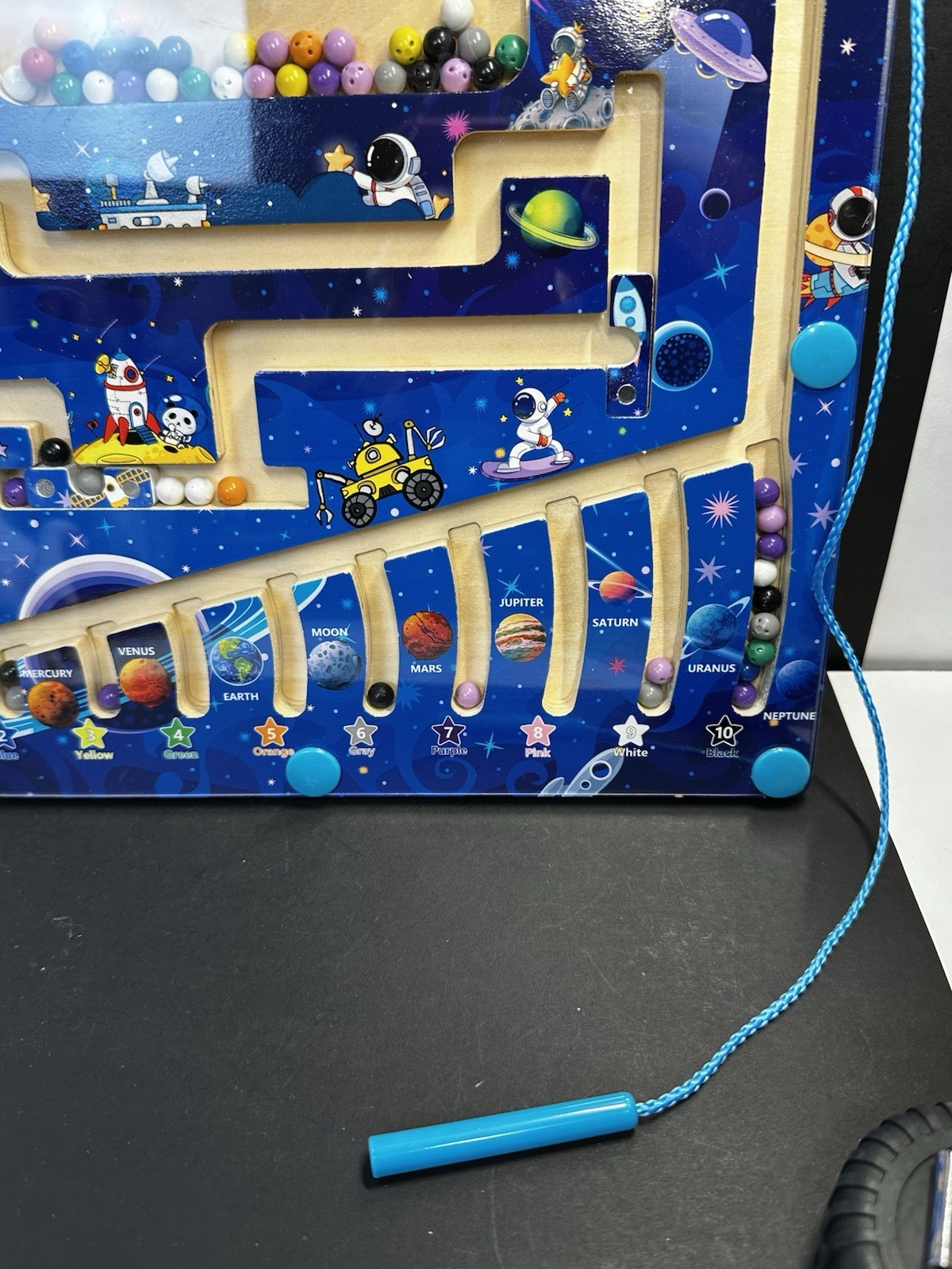 Montessori Magnetic Outer Space Maze, Fun Learning-Color/Numbers for 3-5