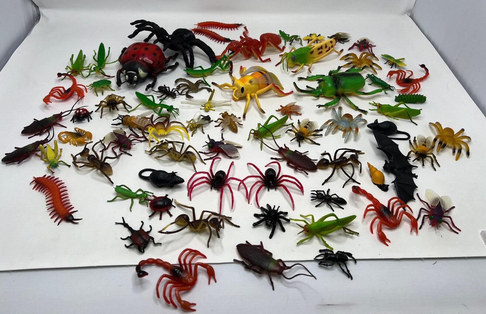 Large Lot of Creepy plastic bugs toy relistic figures