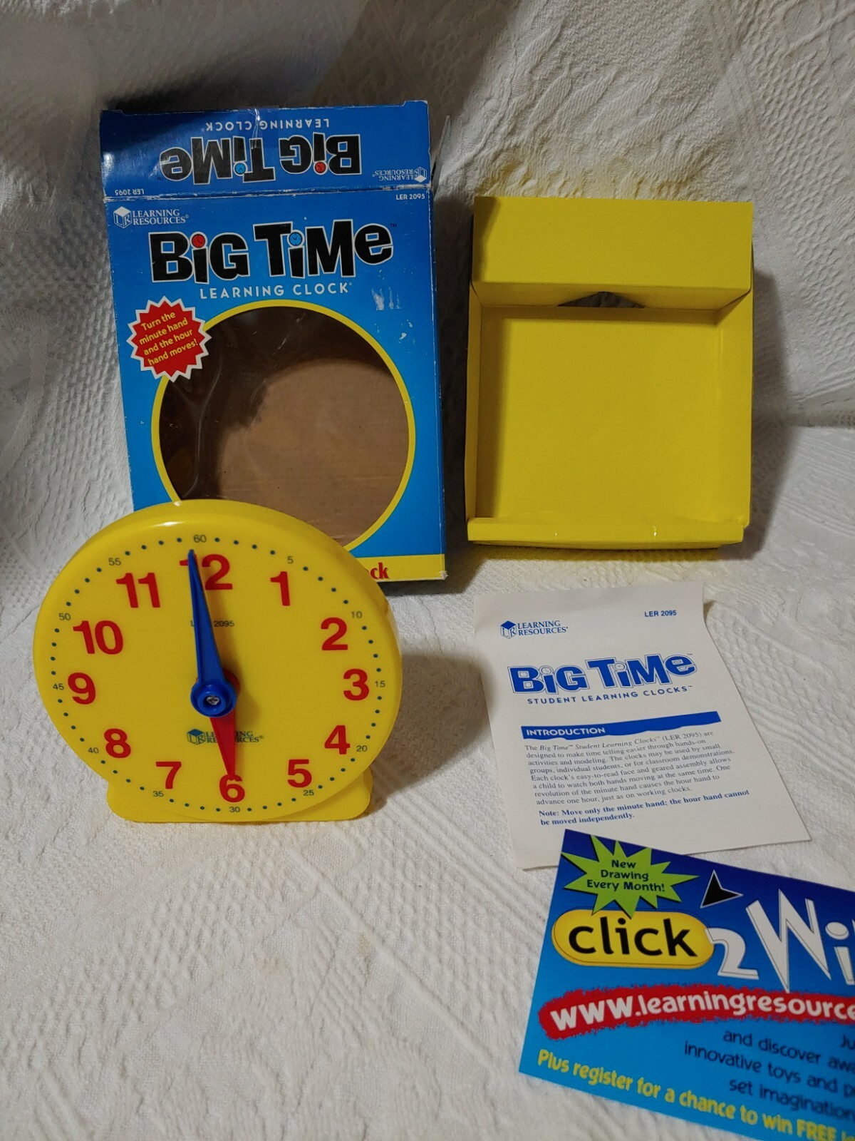 Big Time Learning Clock Learning Resources With Box 5.5″ LER 2095