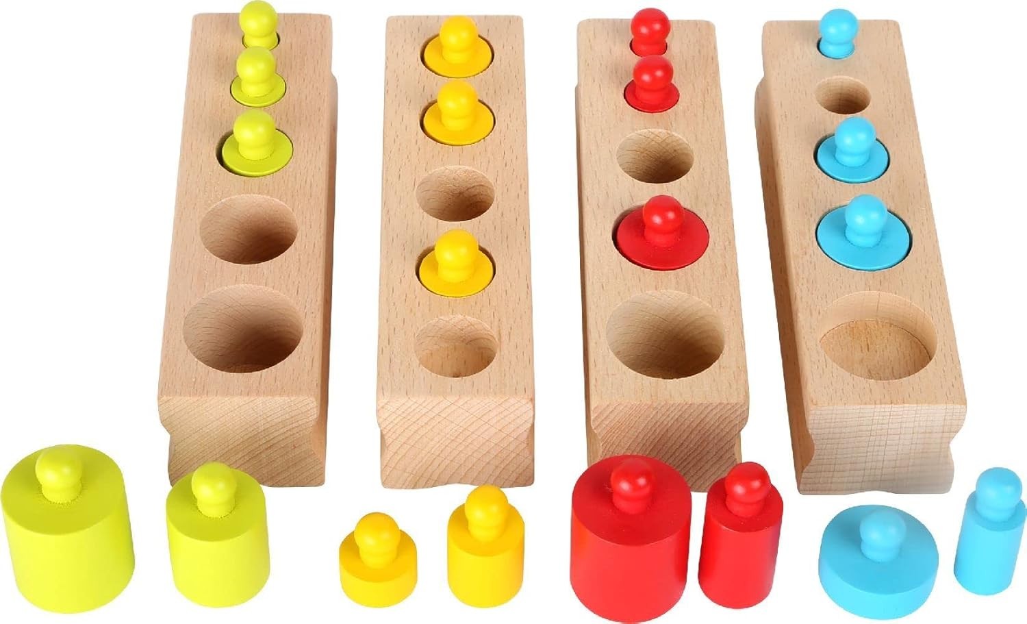 small foot 10525 colour and shape sorter made of wood, with wooden parts and row