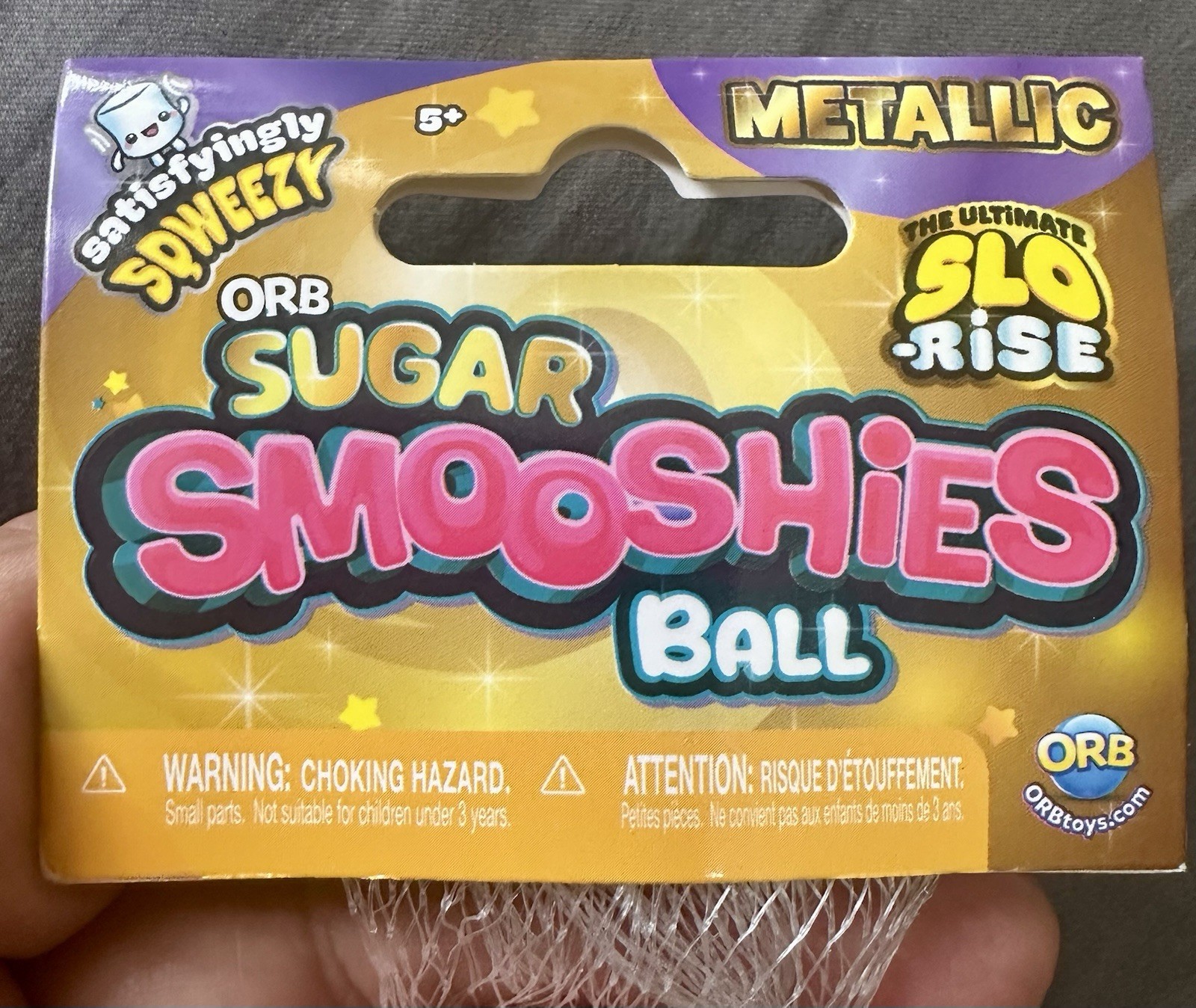 ORB Sugar Smooshies Ball SLO-RISE🟡 Gold Metallic Squishy Stress Toy FAST SHIP