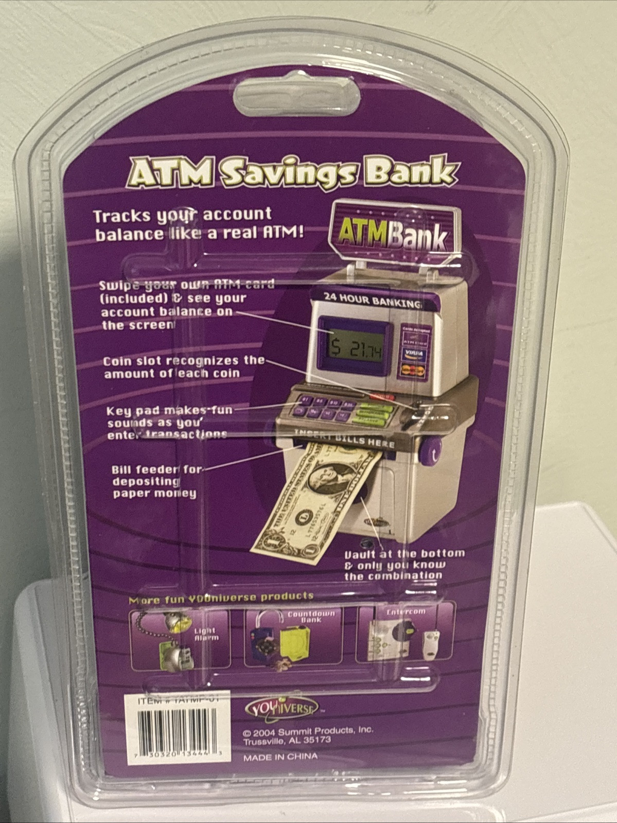 Vintage NEW YOUNIVERSE Money ATM Machine SAVINGS BANK SUMMIT TOYS 2004