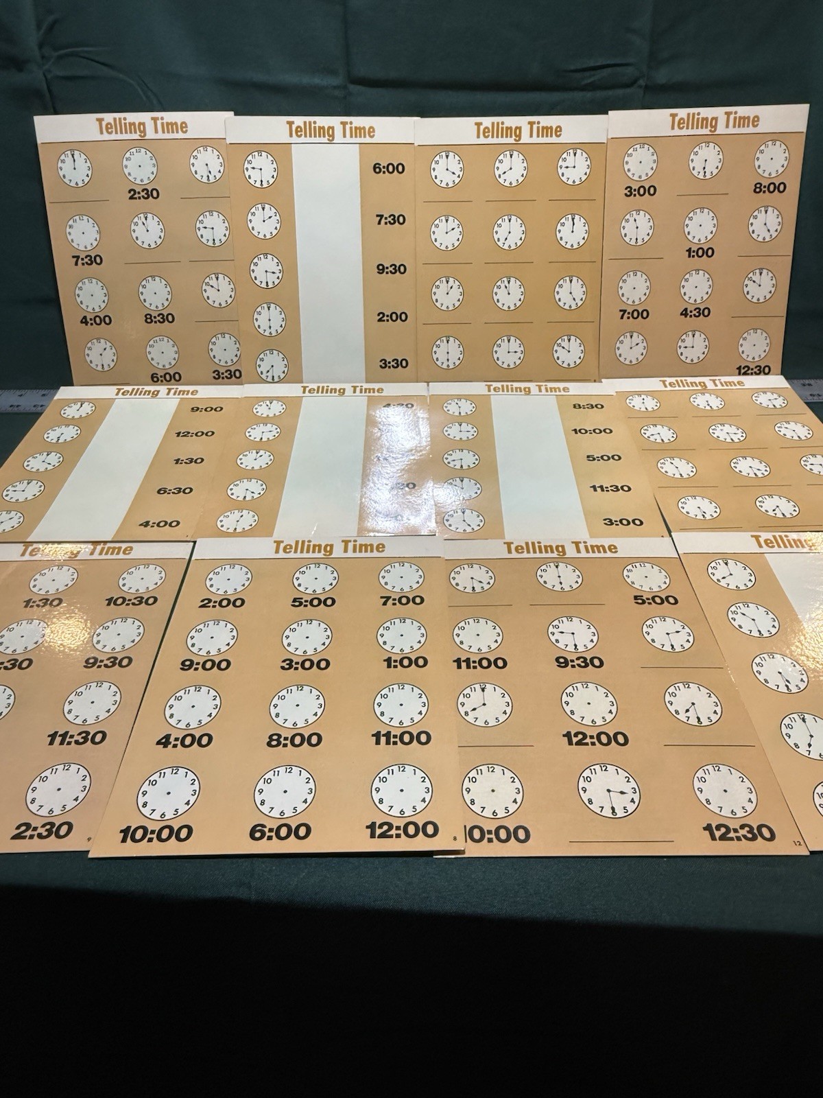 Vintage Trend Enterprises “Telling Time” Wipe-Off Cards T-135 Dry Erase Boards