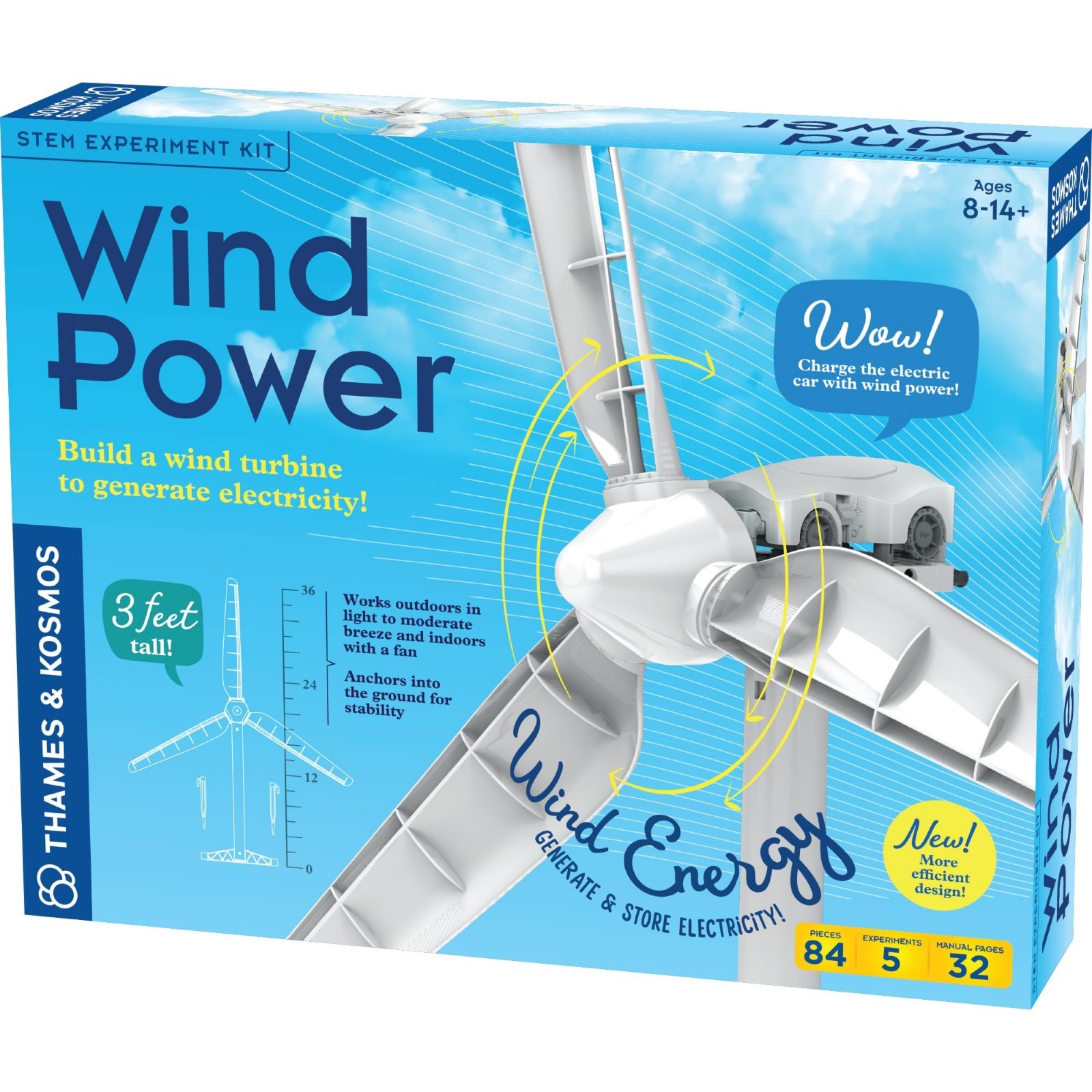 STEM Wind Power Experiment Kit – Build 3ft Wind Turbine, Explore Renewable Energ