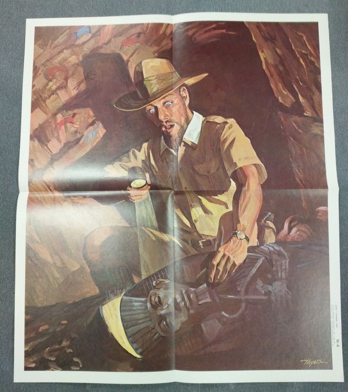 Peabody Myers Vintage Archaeologist Children On Bird 1966 School 2 Poster Lot #5