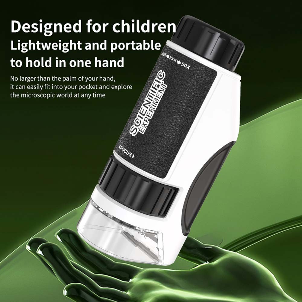 Kids Scientist 50X-300X Handheld Microscope Powered Portable Microscope With LED