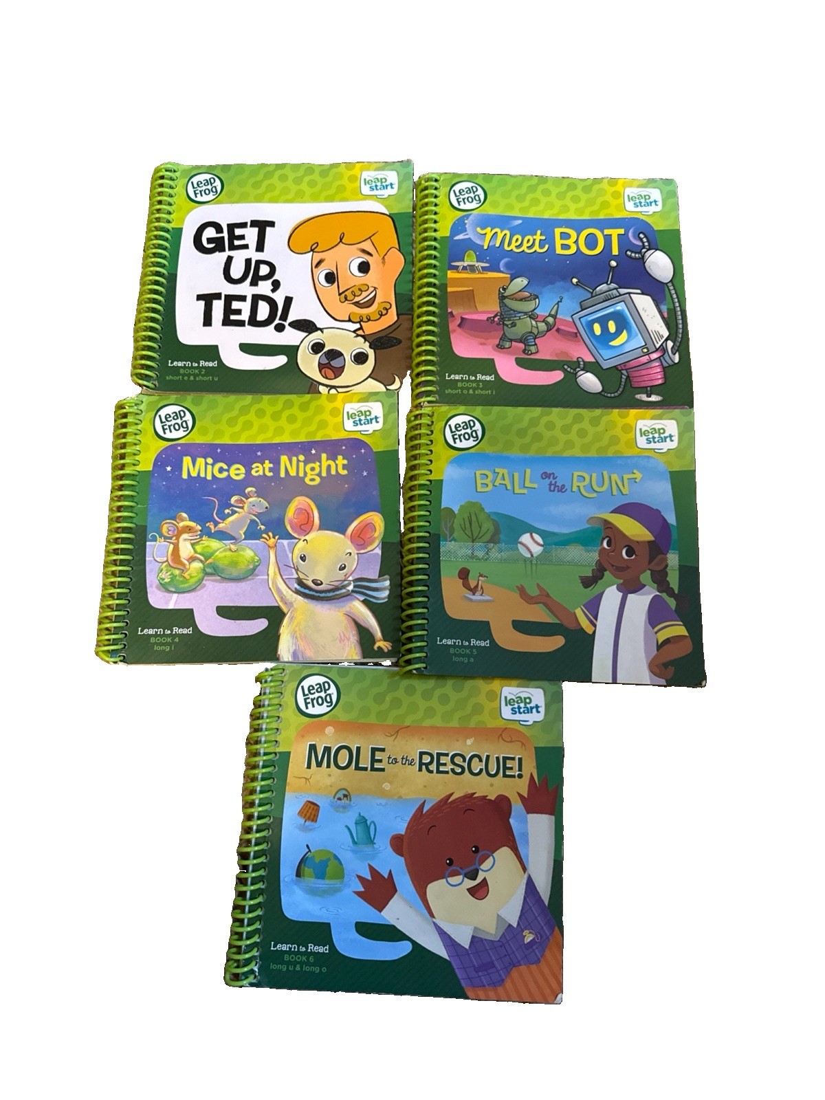 SIX LeapFrog Leap Start Learn to Read books — LONG VOWELS 5 BOOK SET 2-6