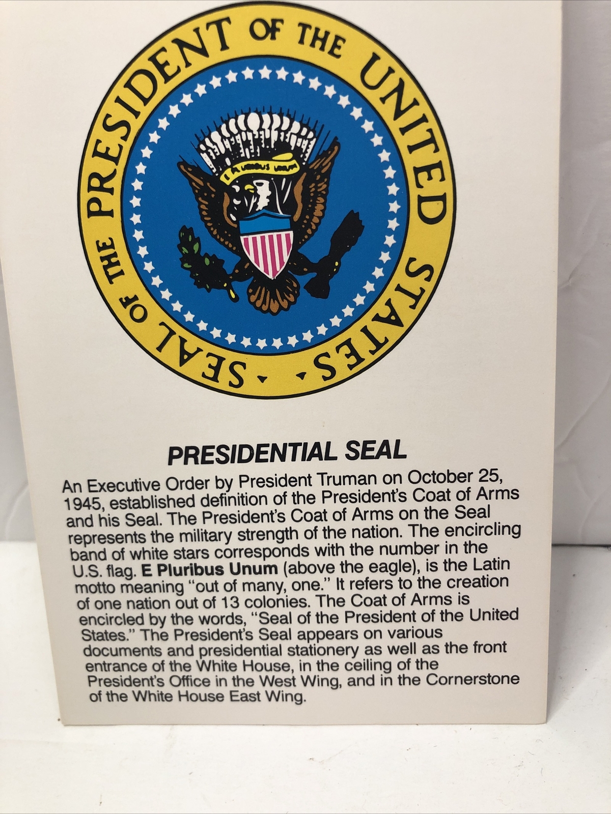 1992 Presidents of the United States (Trend Enterprises) Washington to Clinton