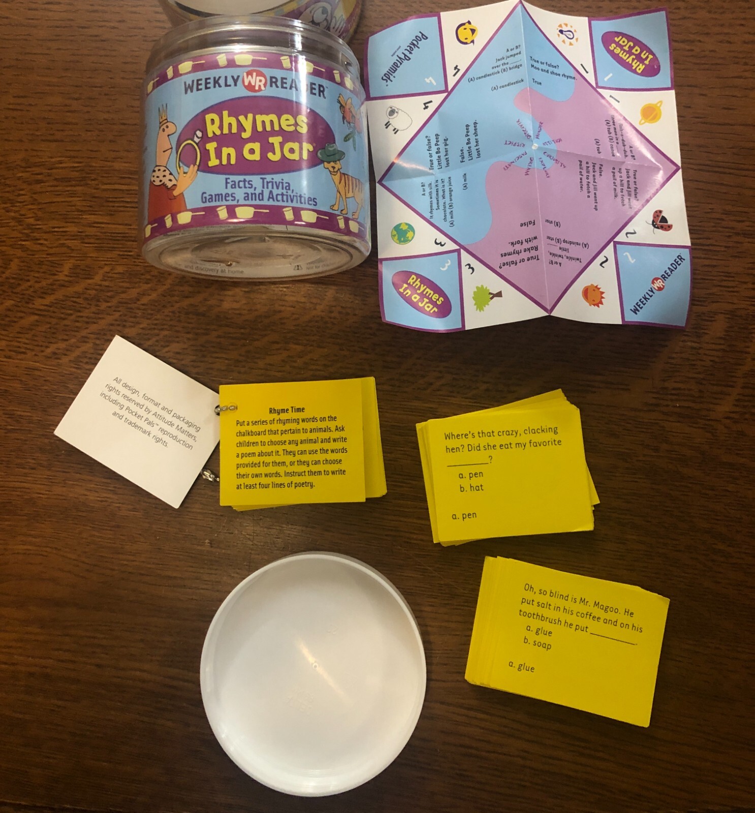 Weekly Reader Rhymes in a Jar, games, Trivia, Facts & Activities 2004 Pre-K & Up