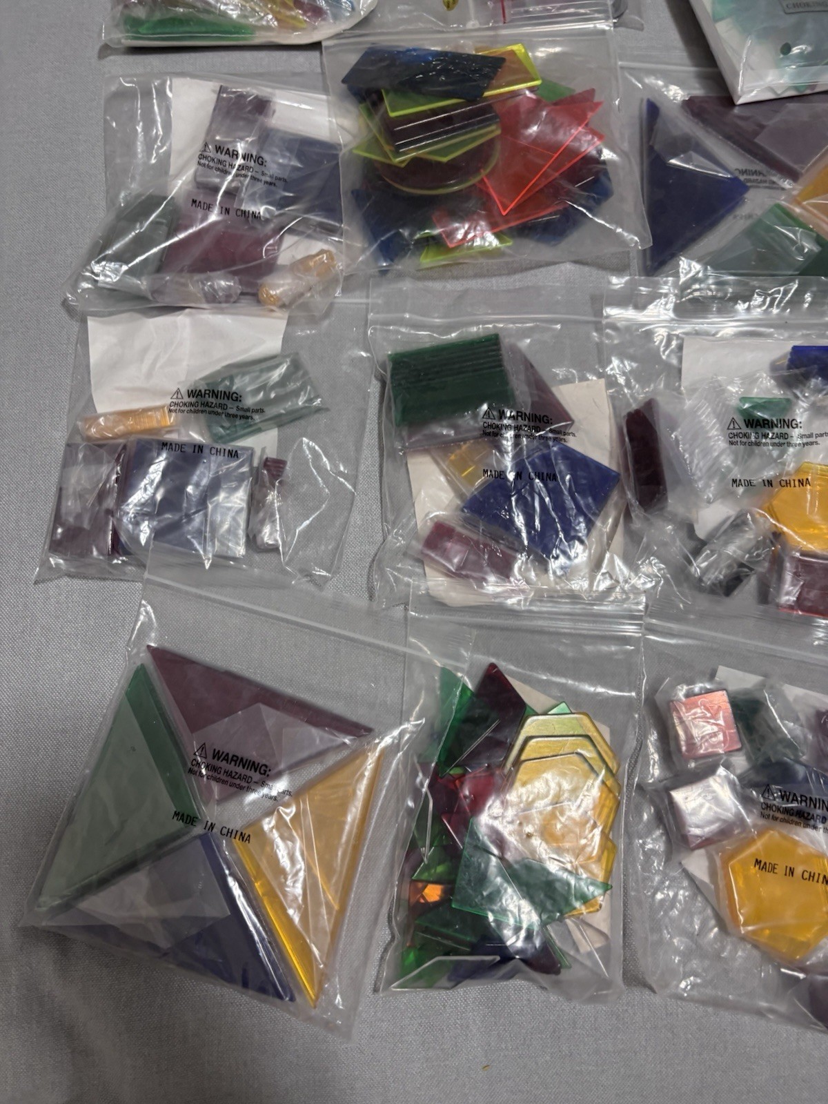 Vintage Overhead Projector Math Transparency Lot New Rulers Coins Everyday Math