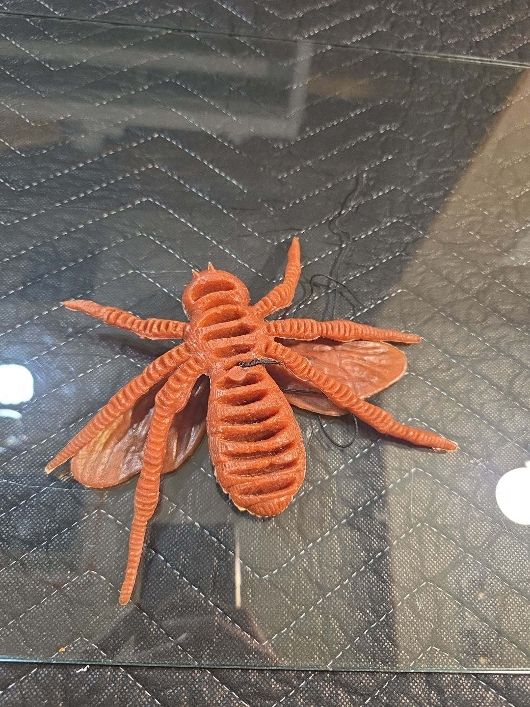 Vintage Large Rubber Bug Insect Orange Bee Realistic Toys