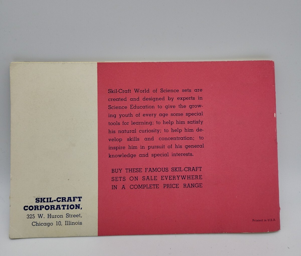 Vintage 1959 Skil Craft Microscope Instruction Manual Original