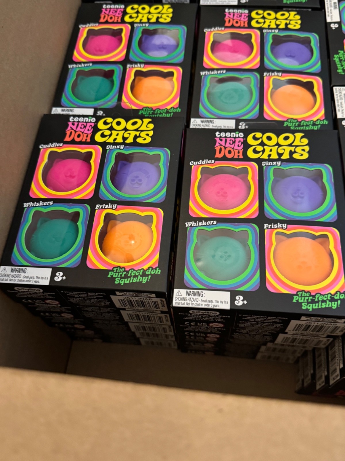 50 NEW Teenie NeeDoh Cool Cats 4 Pack, Four Nee Doh Mini Cats Set 100% AUTHENTIC