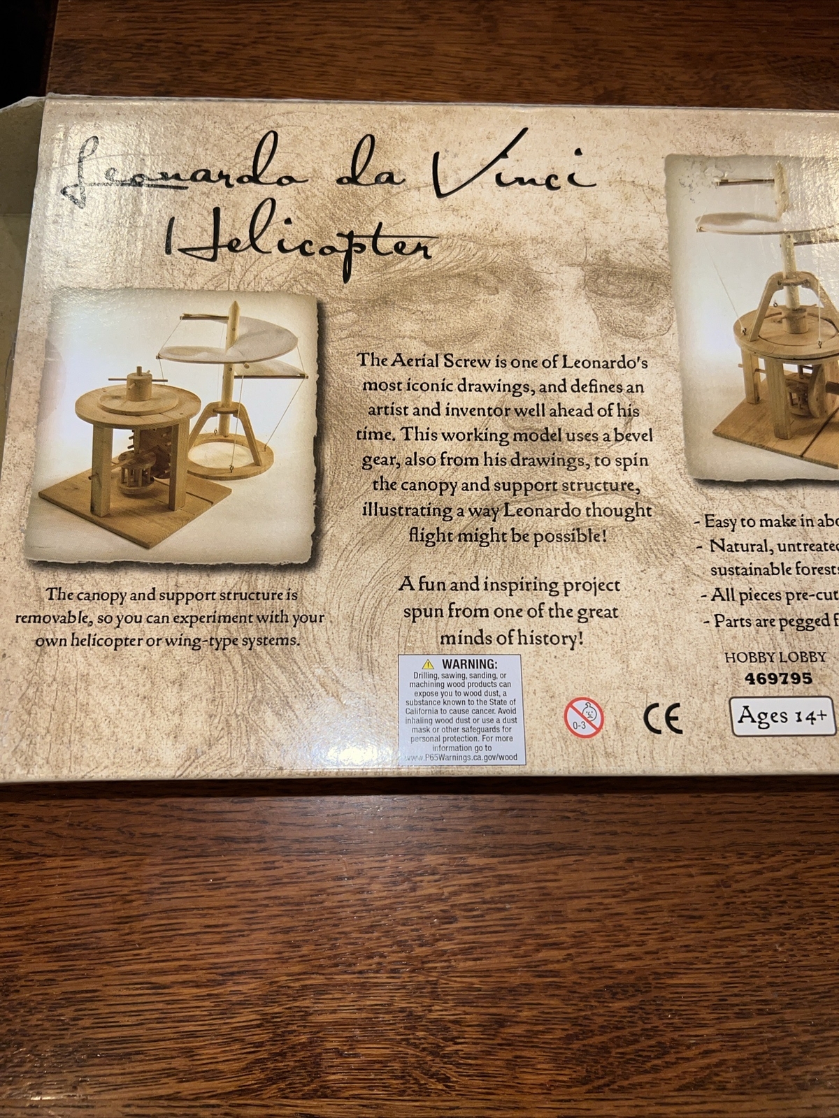 Leonardo da Vinci Helicopter, Model Kit Arial Screw Kit to Build by Pathfinders