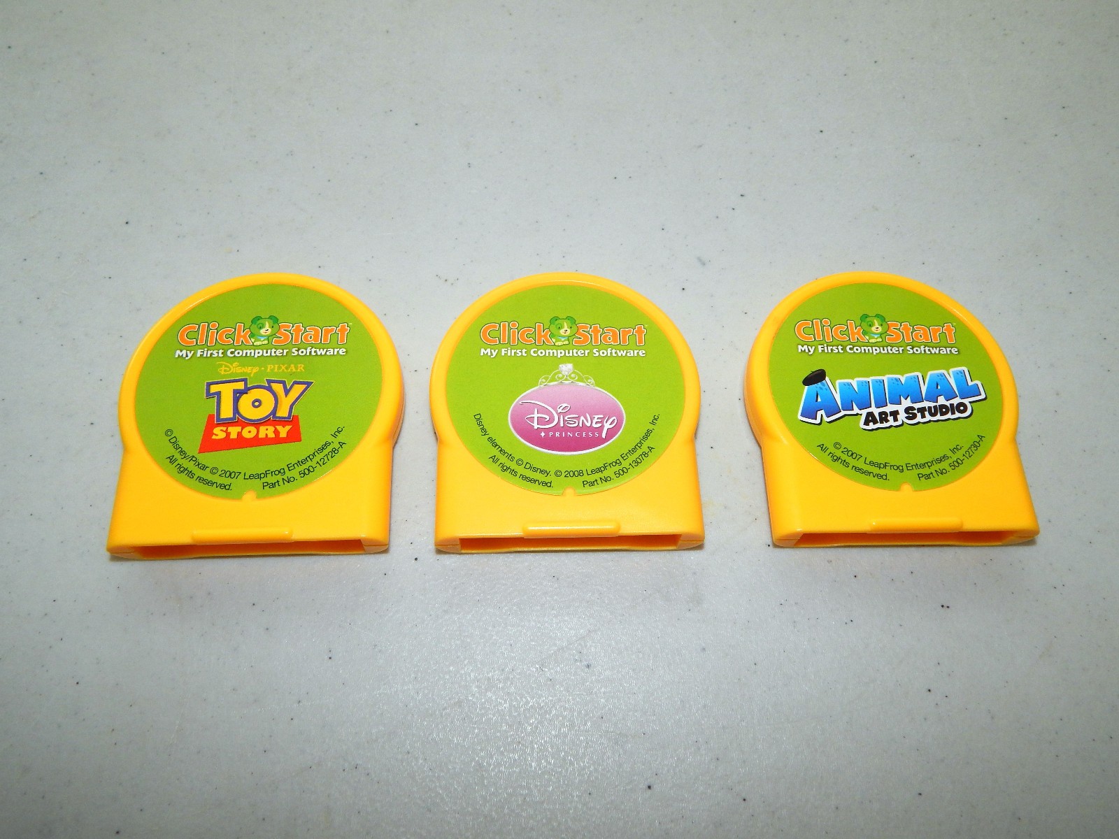 (3) Leap Frog Click Start Games Toy Story Disney Princess Animal Art Studio