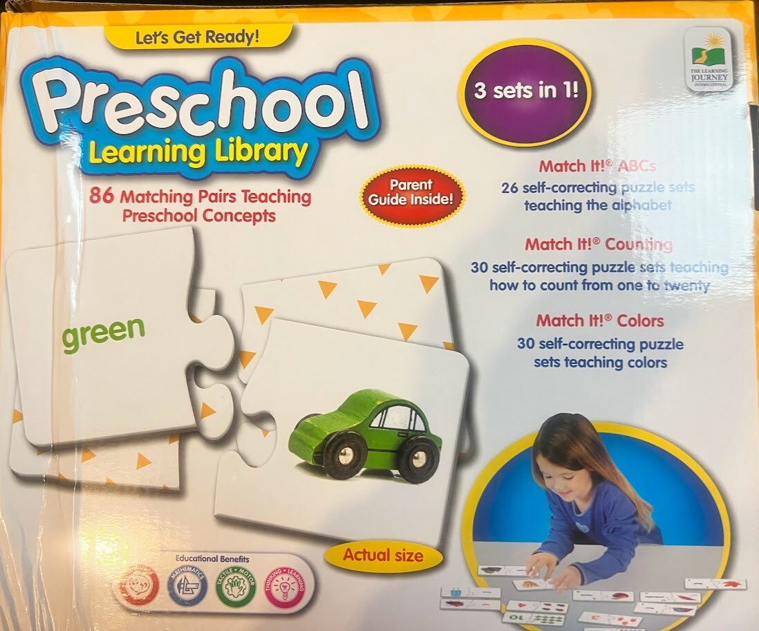 PRESCHOOL LEARNING LIBRARY 3 SETS IN 1/3+/BRAND NEW