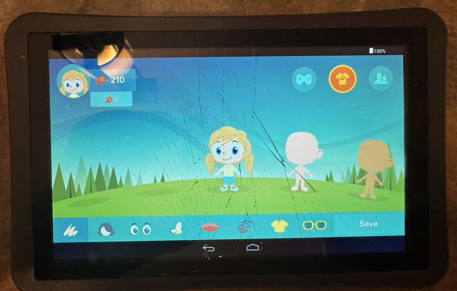 Playaway Launchpad Kids Tablet “Parade of Sounds!” Ages 3+ Orange Cracked screen