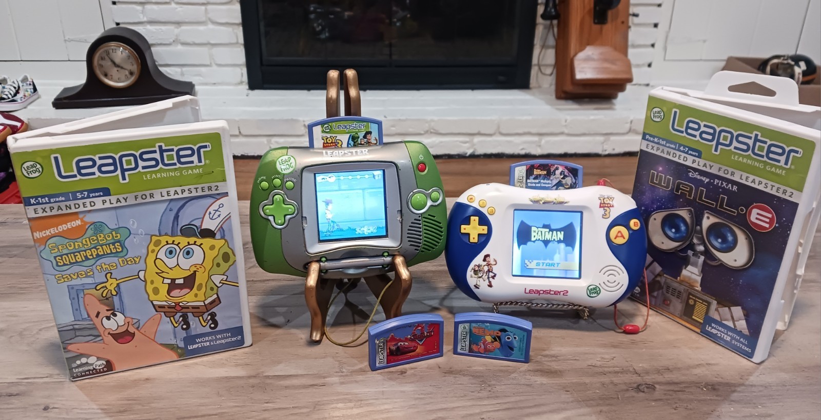 LeapFrog Leapster 1 & 2 System Handheld Green & Toy Story 3 Console & 6 Games