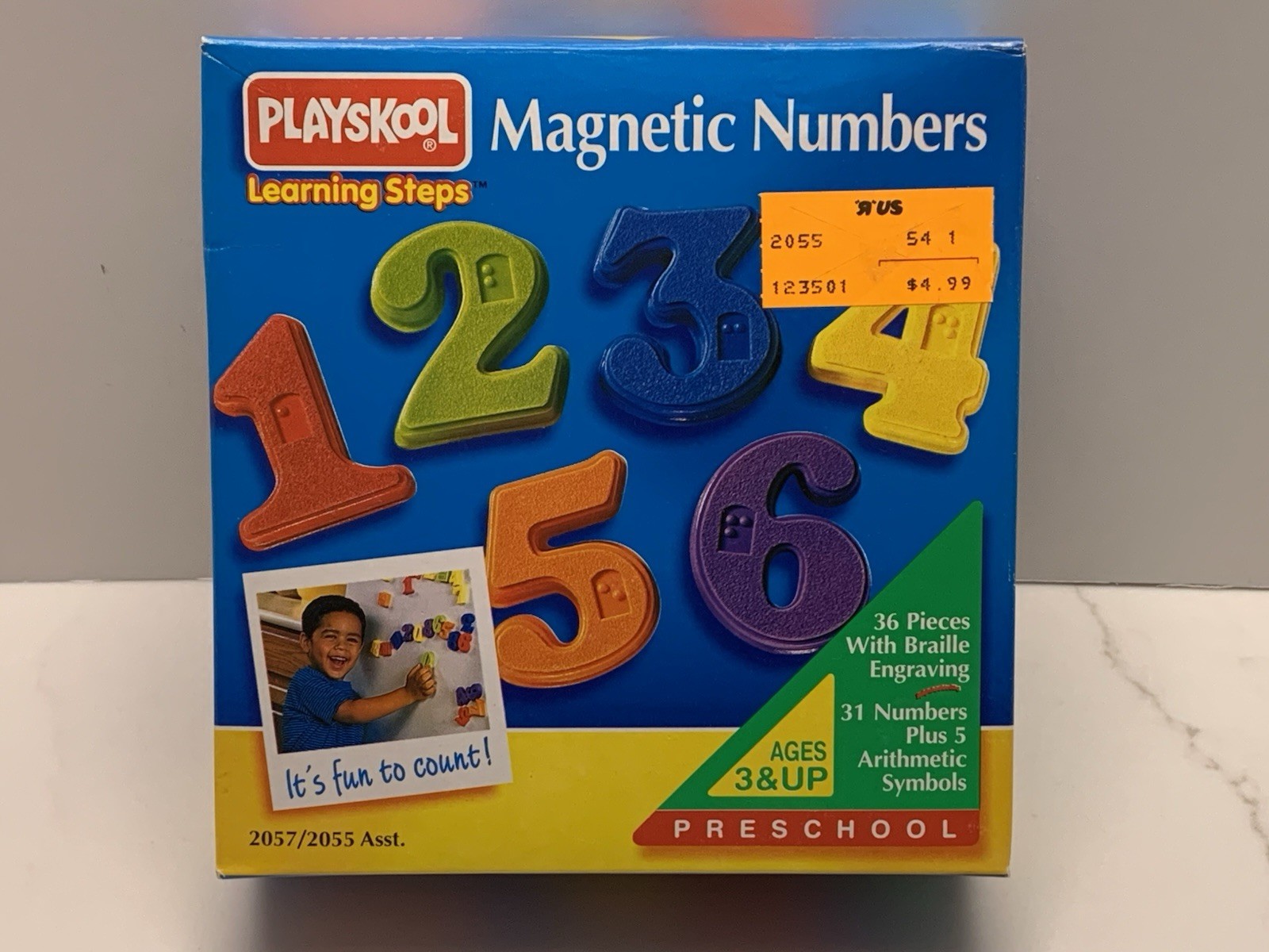 Playskool 1995 Refrigerator Magnets 31 Numbers 5 Arithmetic Symbols Braille NEW