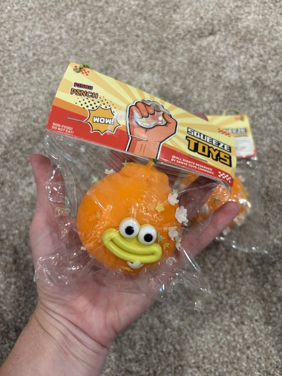 Squeeze Toys Orange Squishy Stress Ball – Bundle of 2