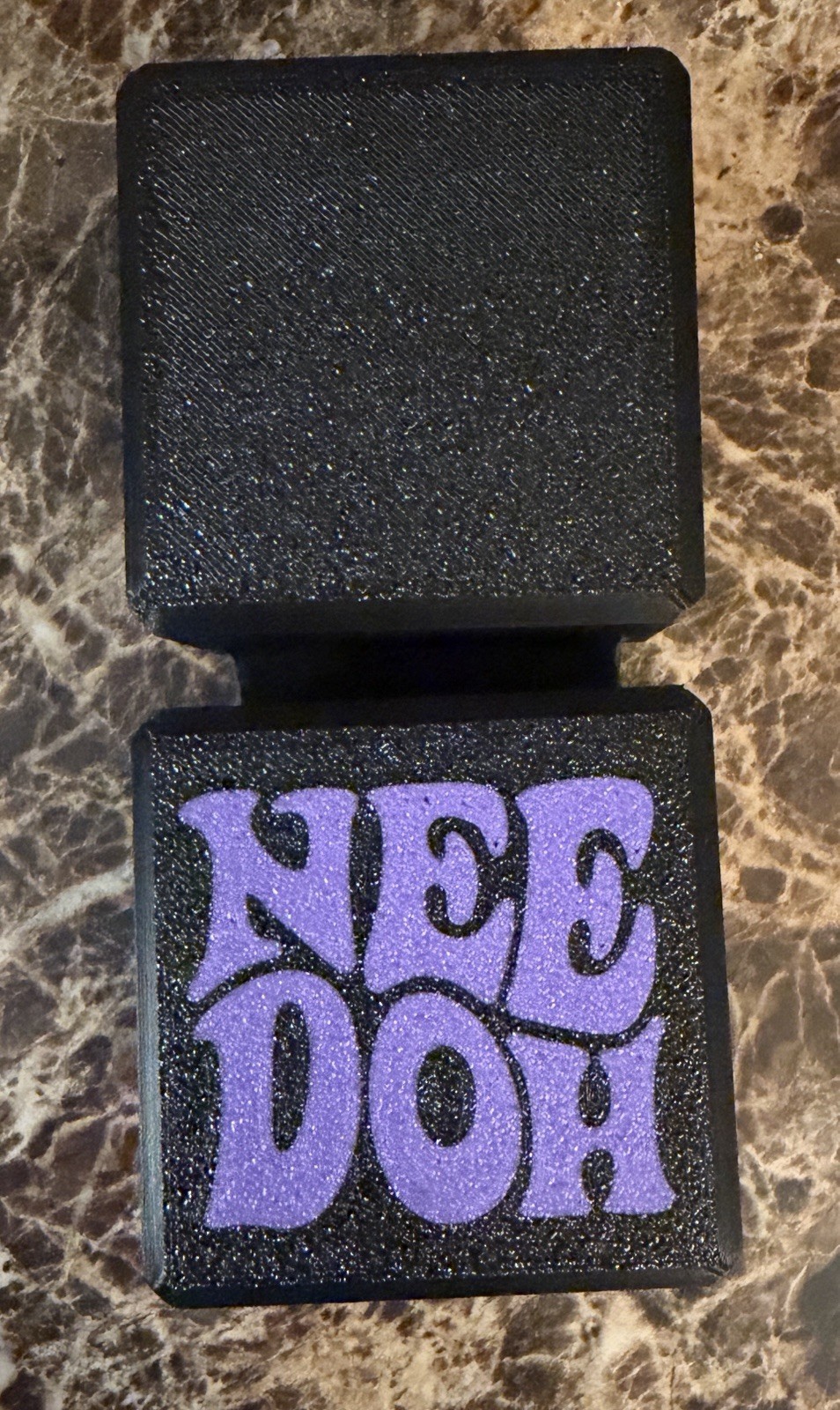 3D Printed Protective Storage Case For NeeDoh Teenie Cool Cats (Purple & Black)