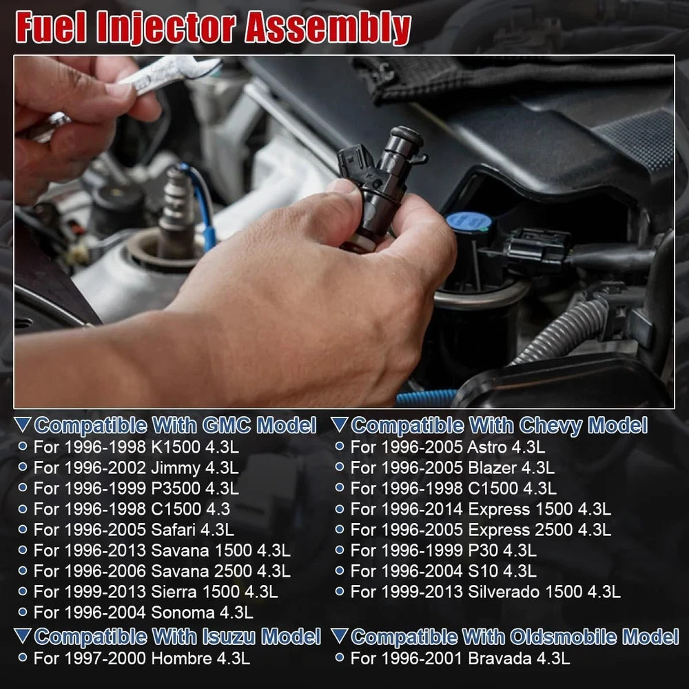 Spider Fuel Injectors FJ504 Compatible with Chevy 1996-2002 & for GMC 1996-2002