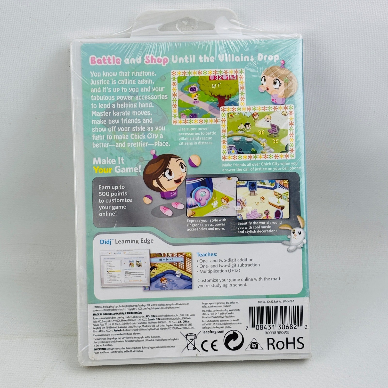 LeapFrog Didj Super Chicks Math Facts Game Ages 6-9 Grade 1st-3rd New Sealed