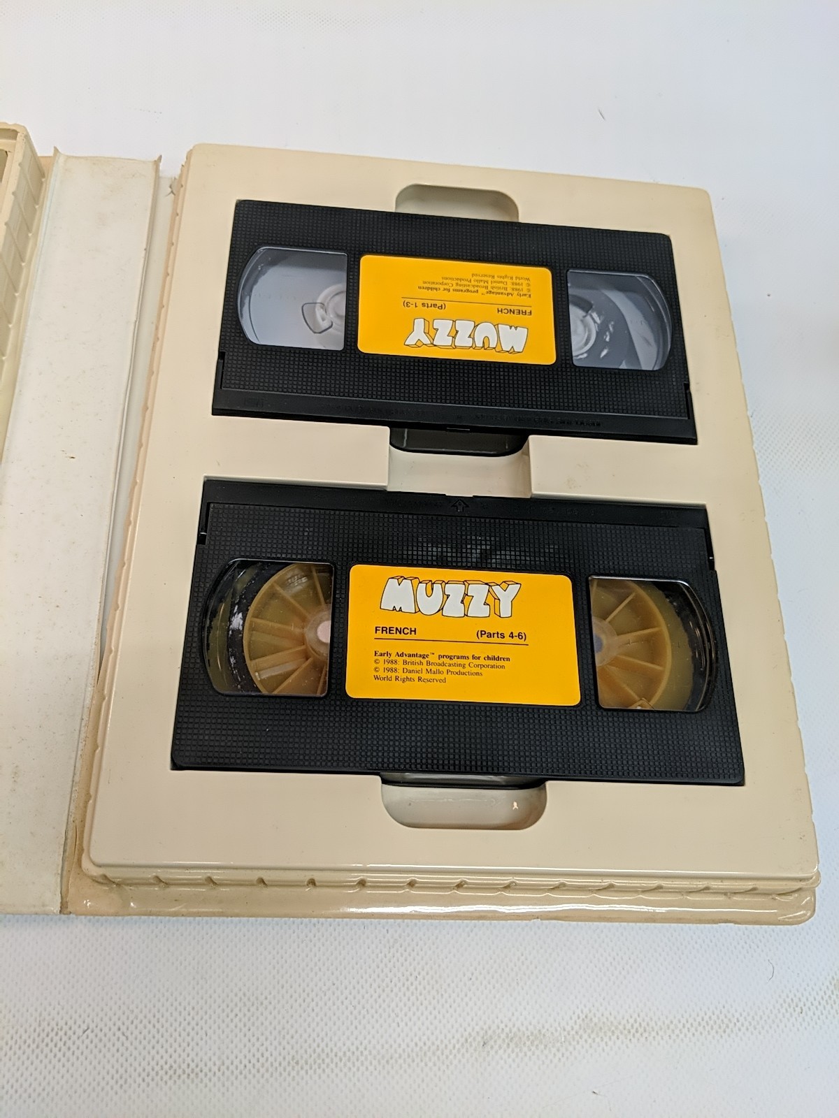 Muzzy Video French Course VHS/CASSETTE KIT BBC EARLY ADVANTAGE PROGRAM 1988 NOS