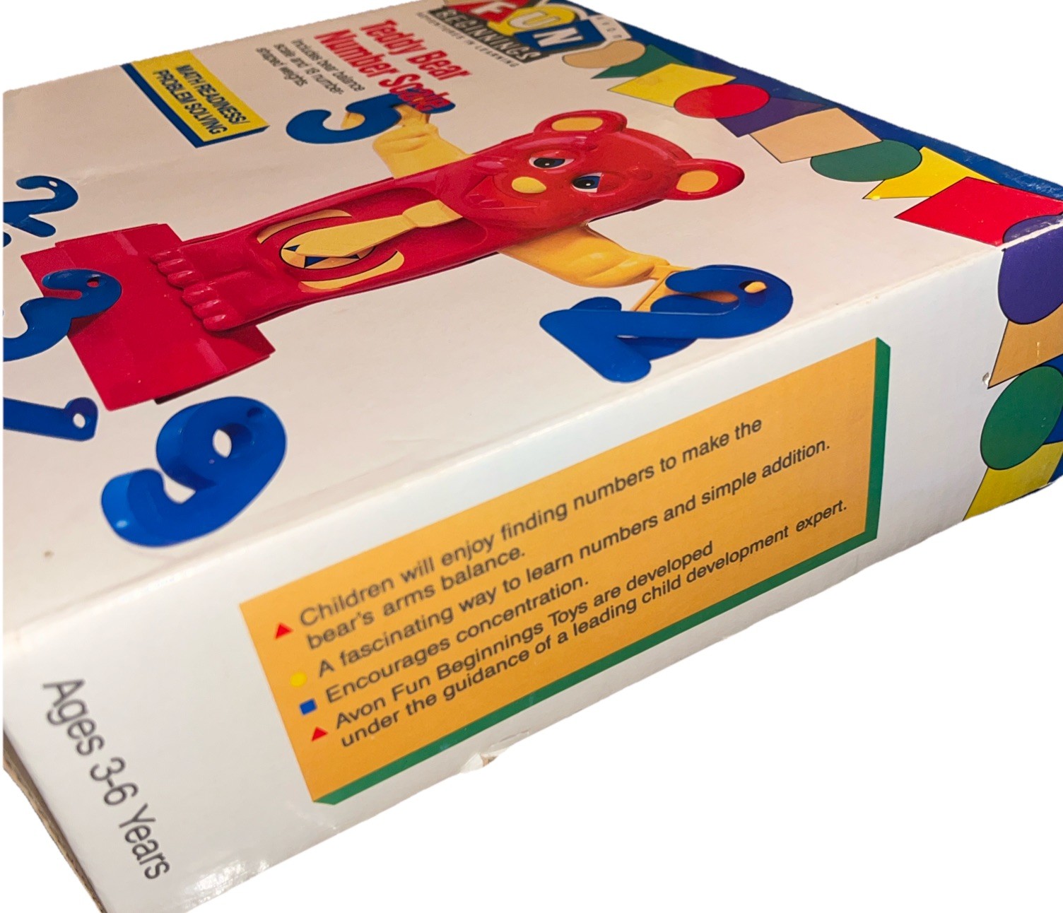 Teddy Bear Number Scale Math Toy Ages 3-6 Years Vtg Avon 18 # Weights Balance A4