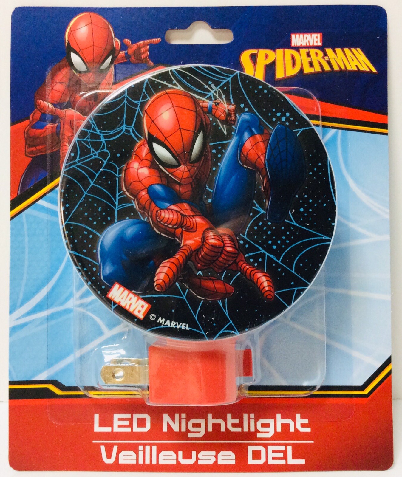 SPIDER-MAN (LED) Plug In Night Light w/Switch (MARVEL Comics) – NEW