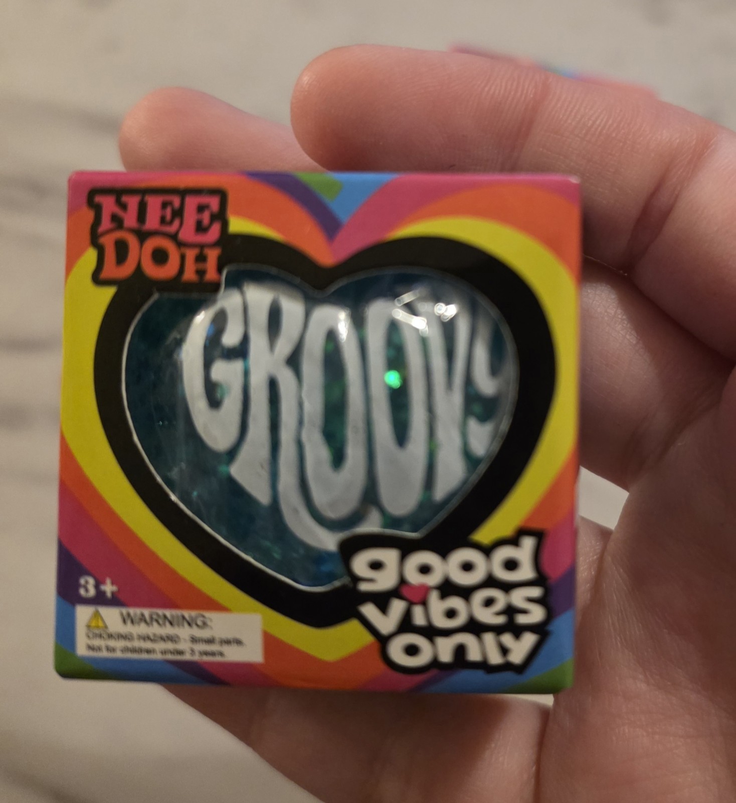 Small 3 Pack Of UNBRANDED Good Vibes ONLY Squishy Toy Hearts New In Box
