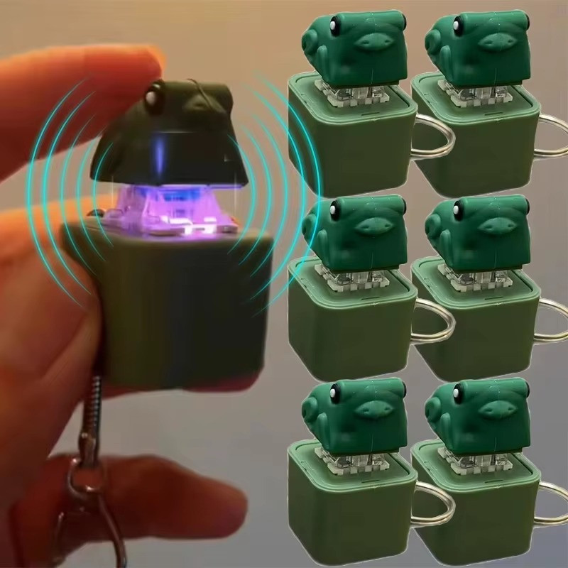 Frog Croaking Fidget Toy Adults Keyboard Clicker Frog Fidget Toys Fun Keychain