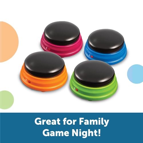 Learning Resources Recordable Answer Buzzers – Set of 4, Ages 3+ | Pre-K