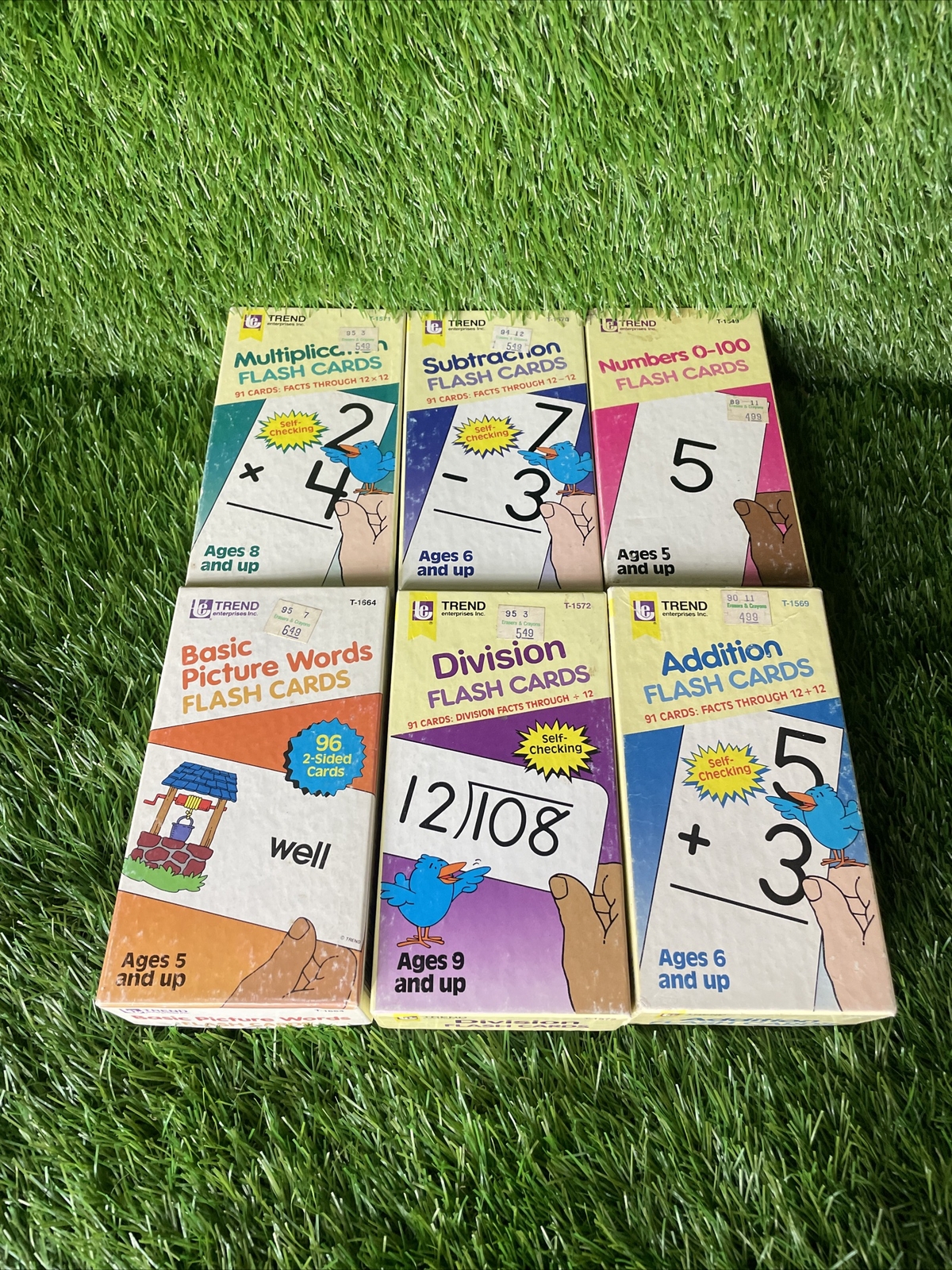 Lot Of 6 Vintage 1985-1987 Trend Enterprises Flashcards Math And Words