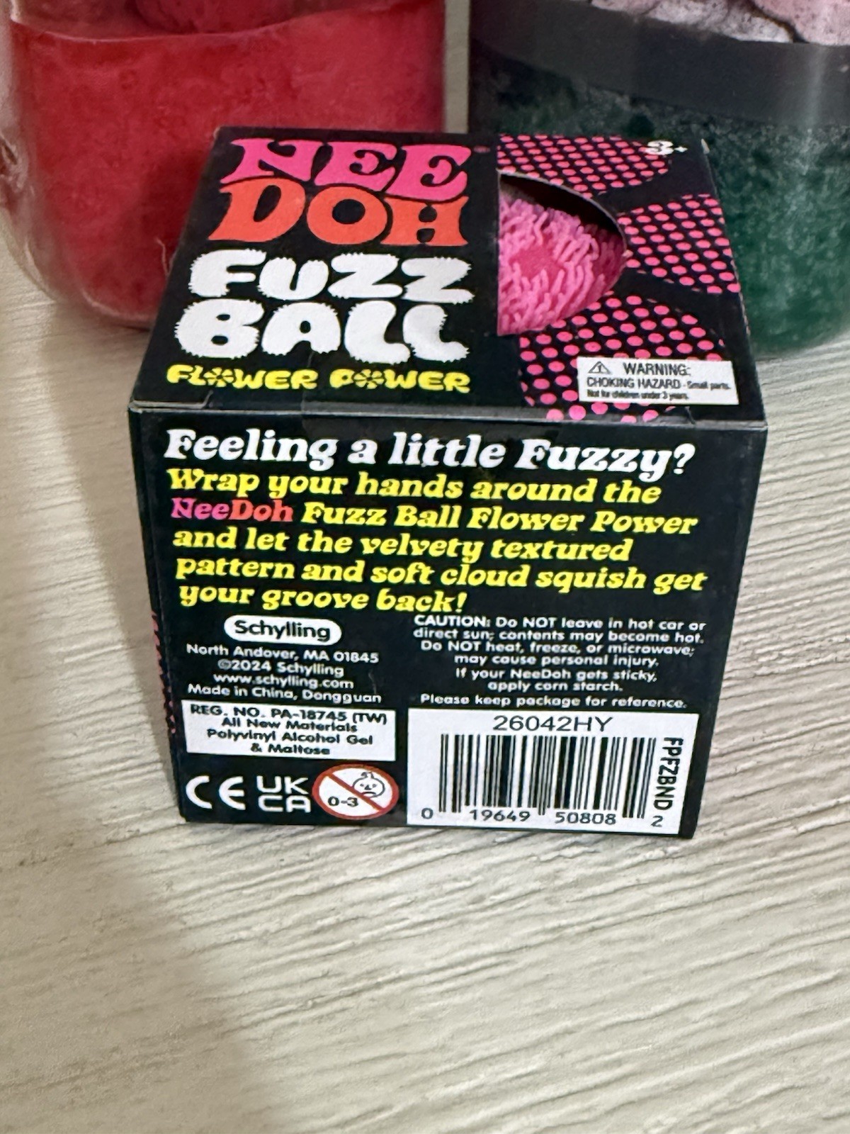 Pink Needoh FUZZ BALL Flower Power Nee Doh Squishy NEE-DOH Fuzzball AUTHENTIC US
