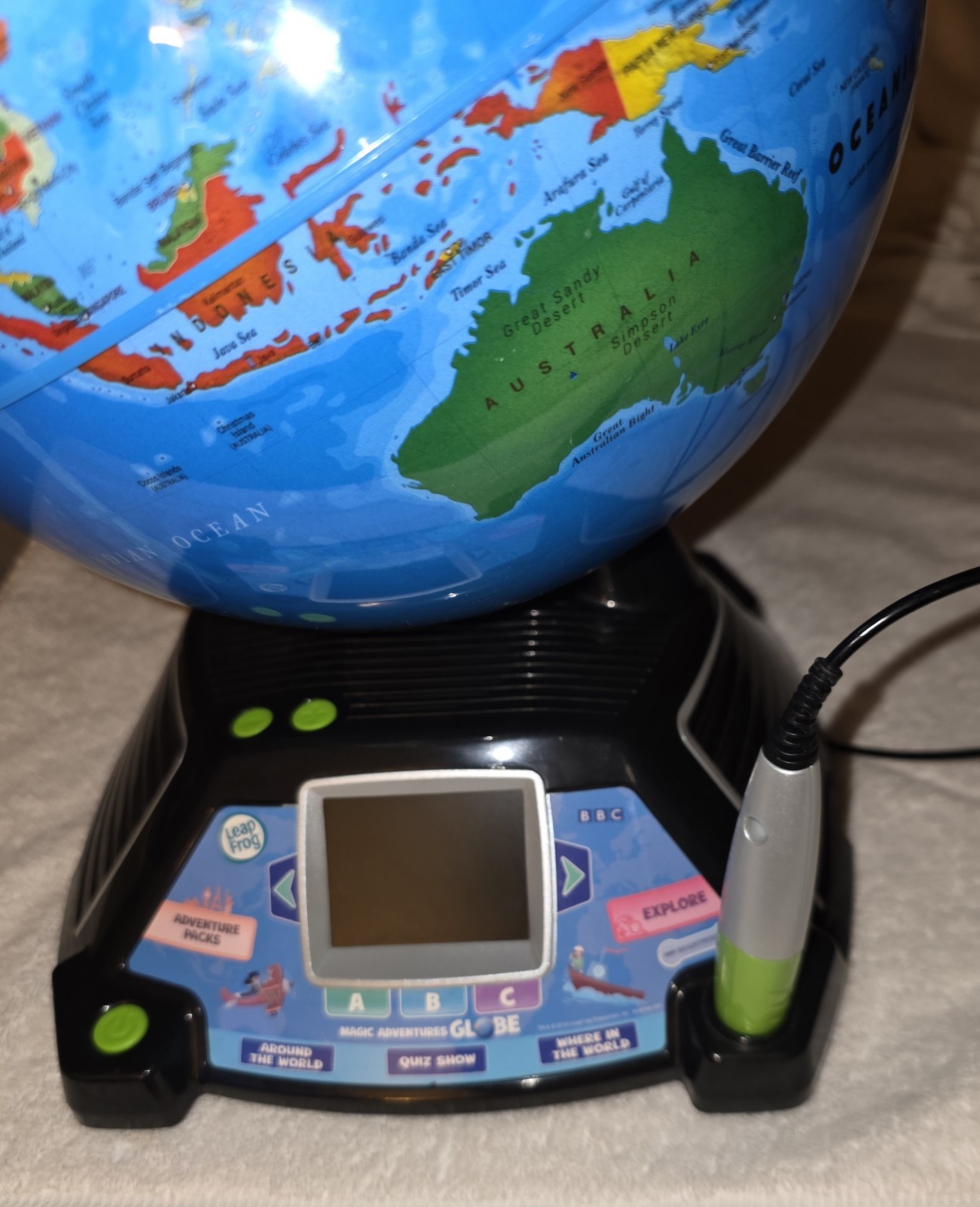 LeapFrog 80-605400 Magic Adventures Globe Educational Toy Tested New Batteries