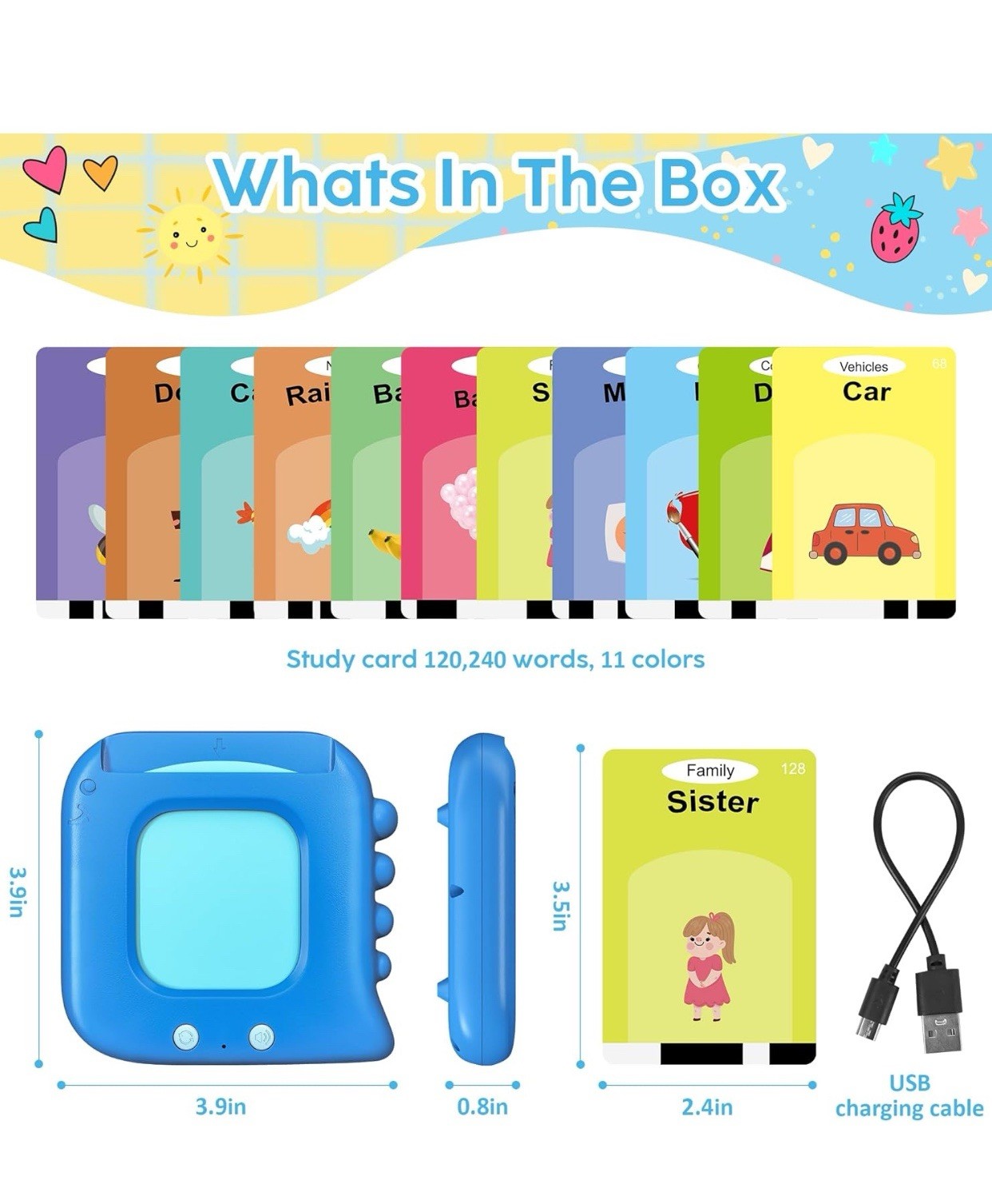 Talking Flash Cards Educational Toys/Autistic Sensory Toy-240 Sight Words.