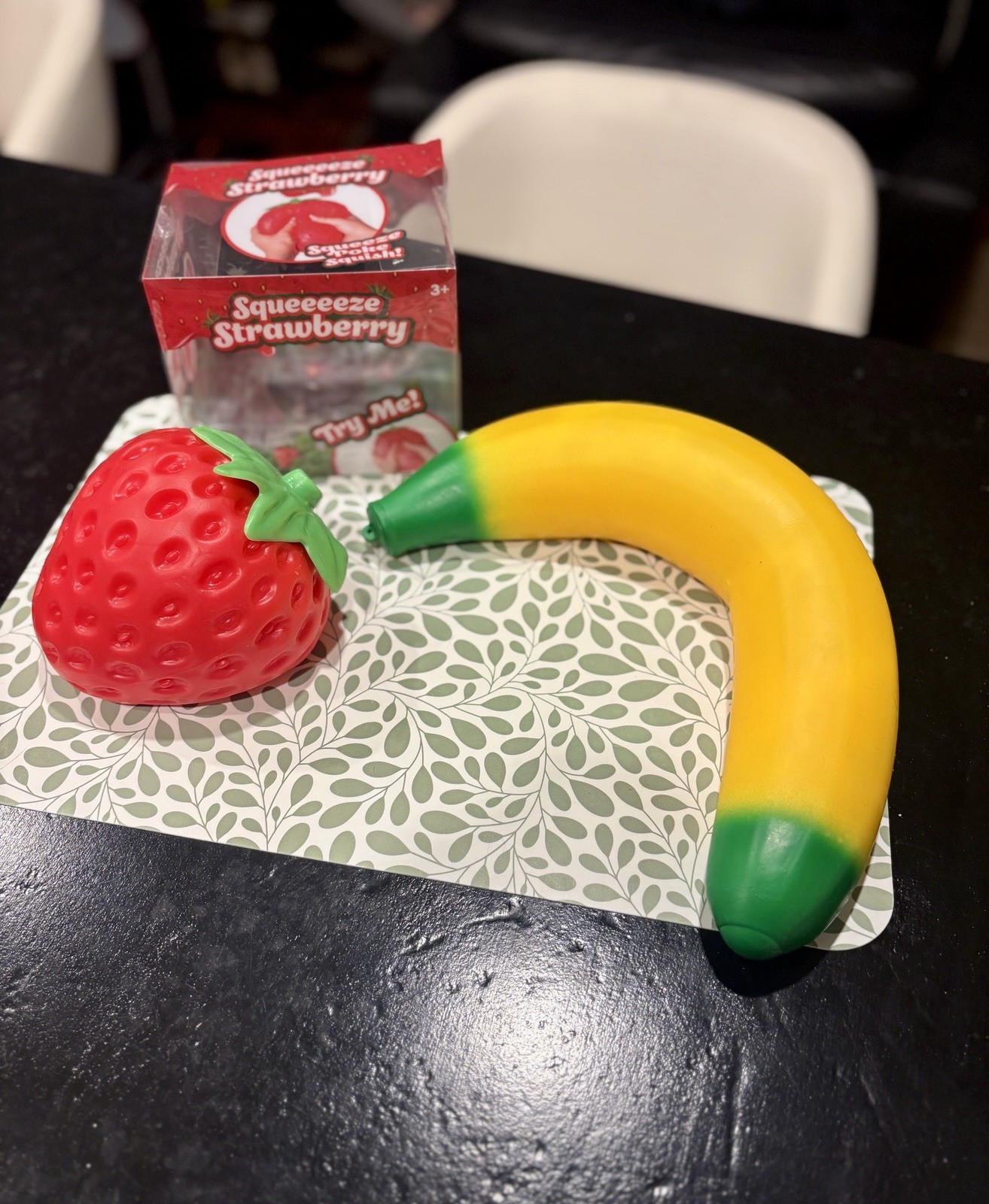 BARELY USED Sunny Days Jumbo Squishy Set- Strawberry and Banana Pack- Viral Toys