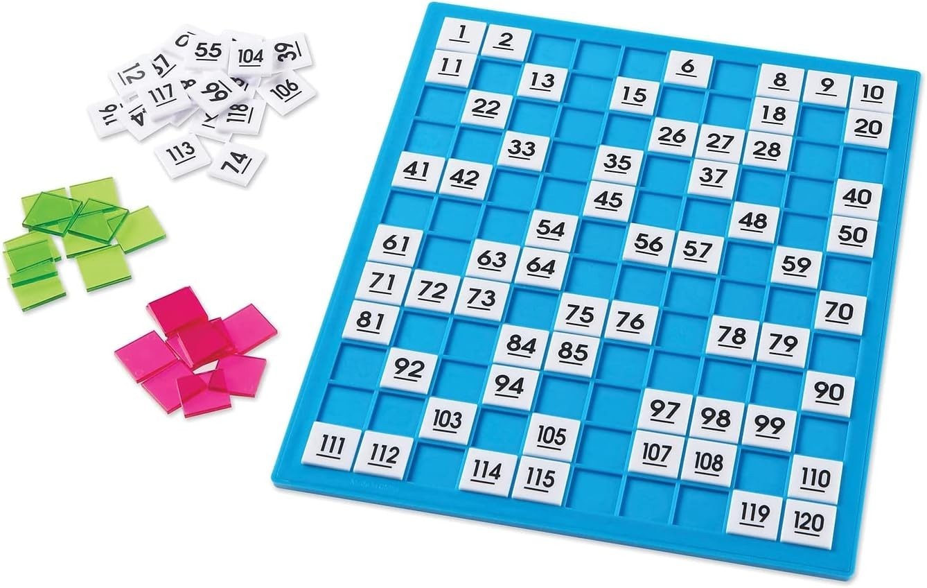 Multicolor 120 Number Board with Activity Guide – Ideal for Homeschool Learning