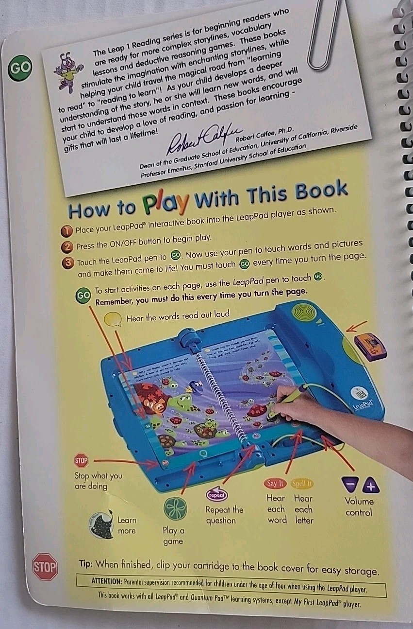 LeapFrog LeapPad Disney FINDING NEMO Book & Cartridge