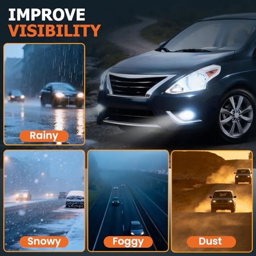 LED Fog Lights Compatible With 2015-2019 Sunny/Versa Nissan 2014-2025 SUNNY