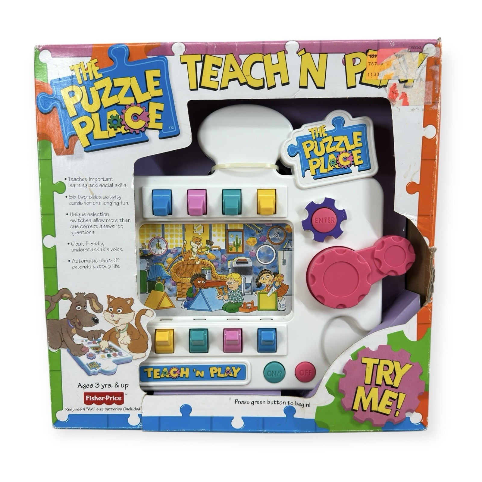 The Puzzle Place Teach ‘N Play Toy Deadstock RARE 90s Fisher-Price Interactive
