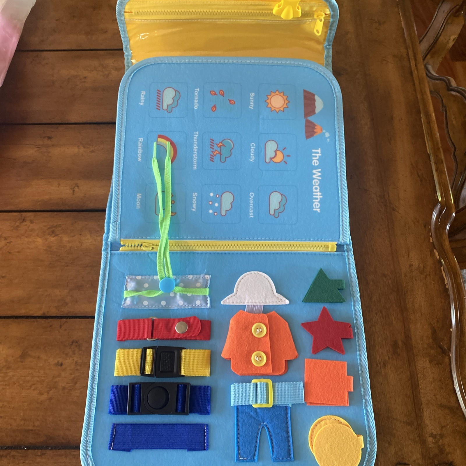 Blue Busy Book Toys Dinosaur Busy Board Learning Activities Toddlers / Kids Blue