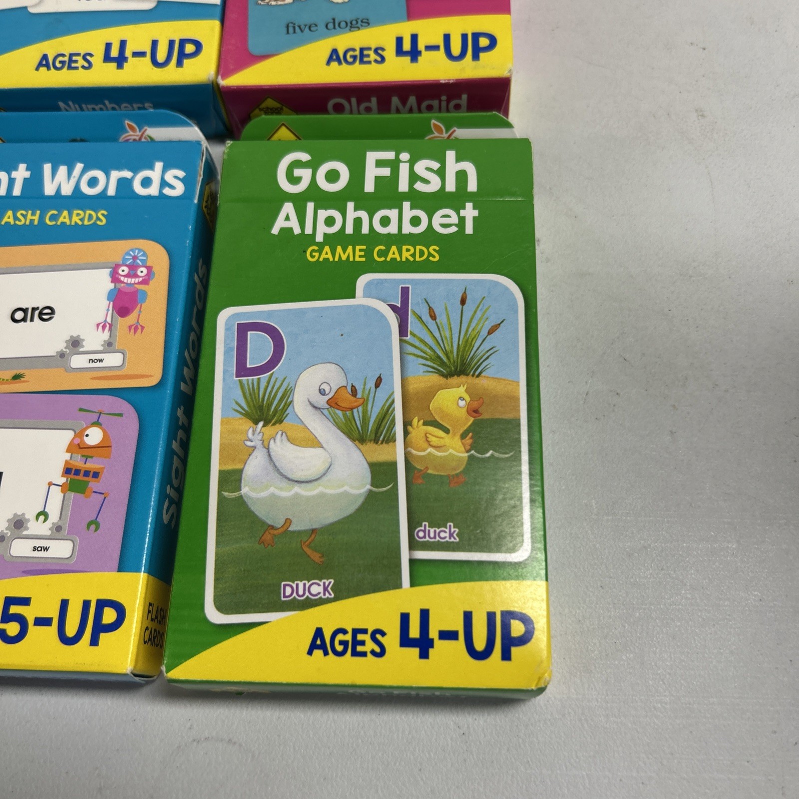 Pre school 4-6 years reading phonics flash cards sight words, Old Maid Go Fish